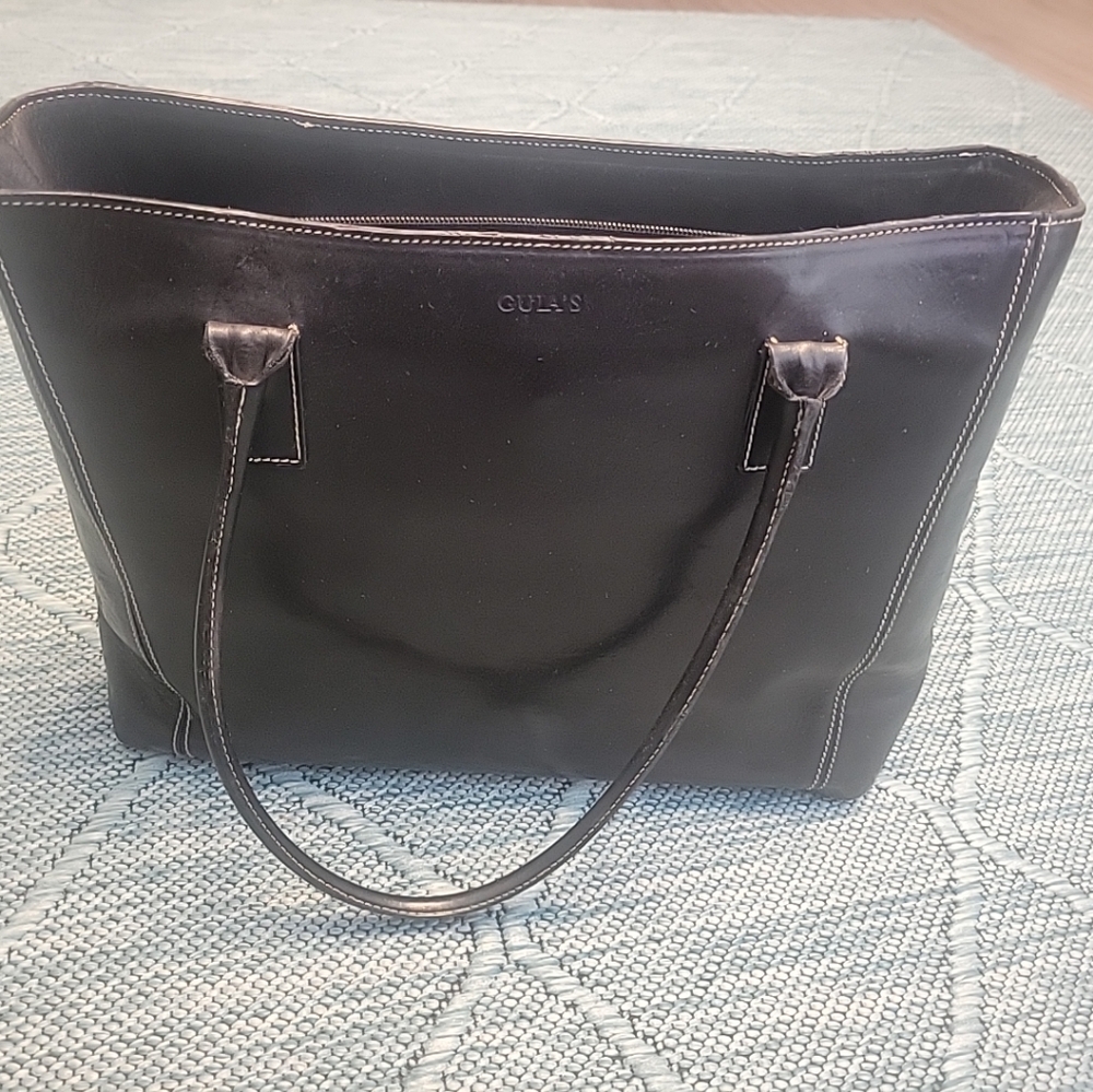 GUIA Black Leather Tote